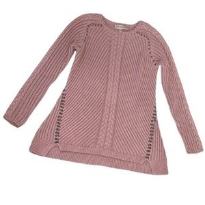 PHILOSOPHY | WOMENS PALE PINK PHILOSOPHY SILVER STUDDED KNIT SWEATER, SIZE M